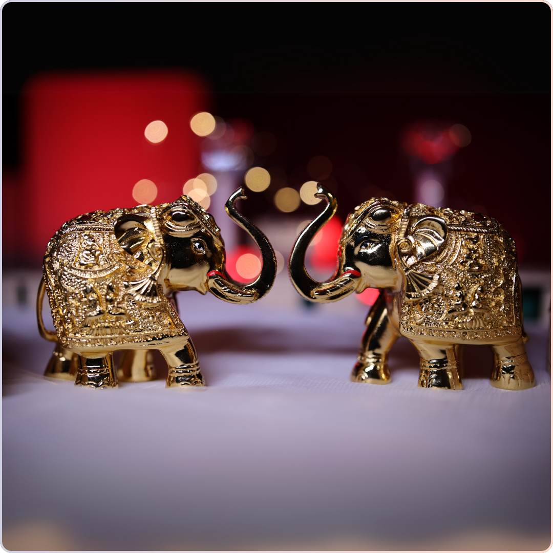 Golden Elephant Figurine β Prosperity & Success