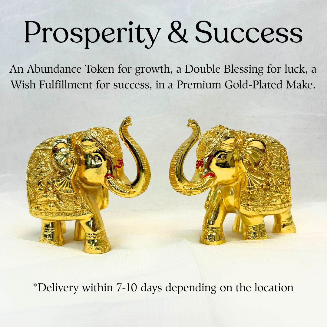 Golden Elephant Figurine – Prosperity & Success