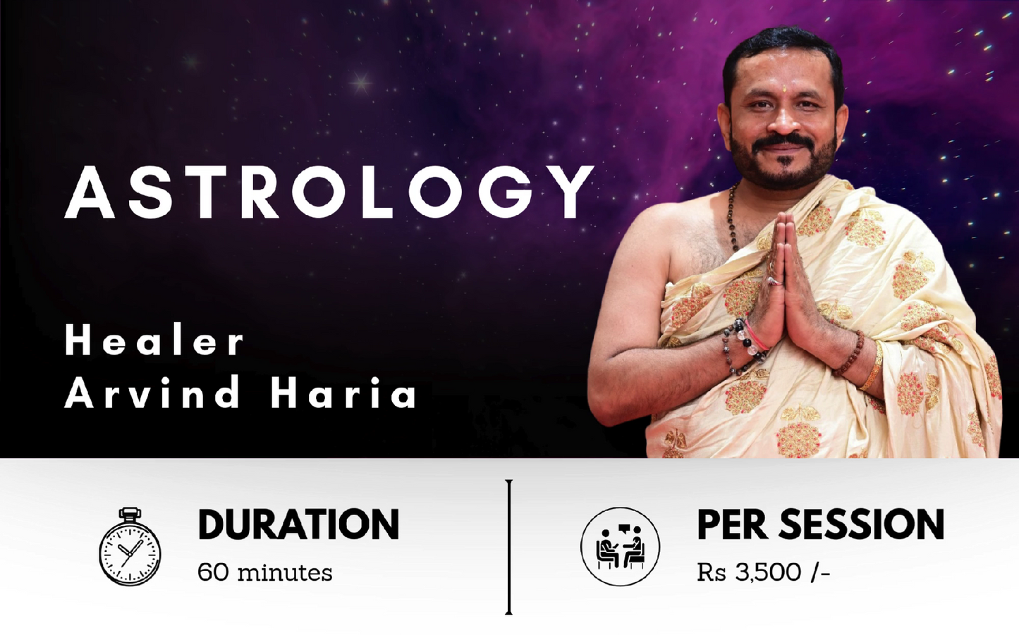 Certified Astrologer Arvind Haria offering practical horoscope readings on Joy Vibe Tribe.