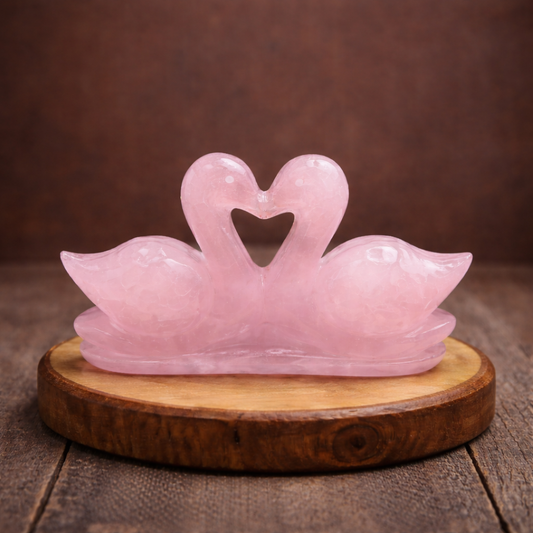 Rose Quartz Love Birds