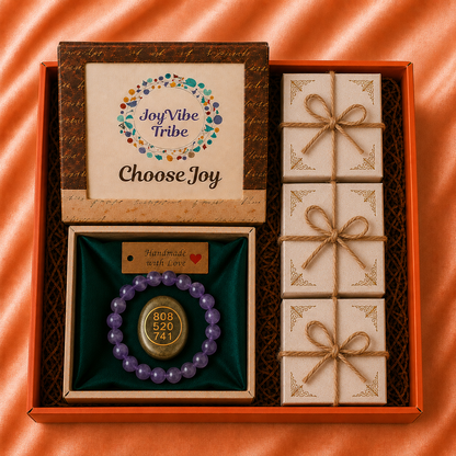 Raksha Bandhan Peace Gift Box (Amethyst Bracelet + Pyrite Zibu)