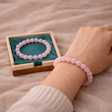 Couple offer Raw pyrite + Rose Quartz bracelet