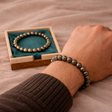 Couple offer Raw pyrite + Rose Quartz bracelet