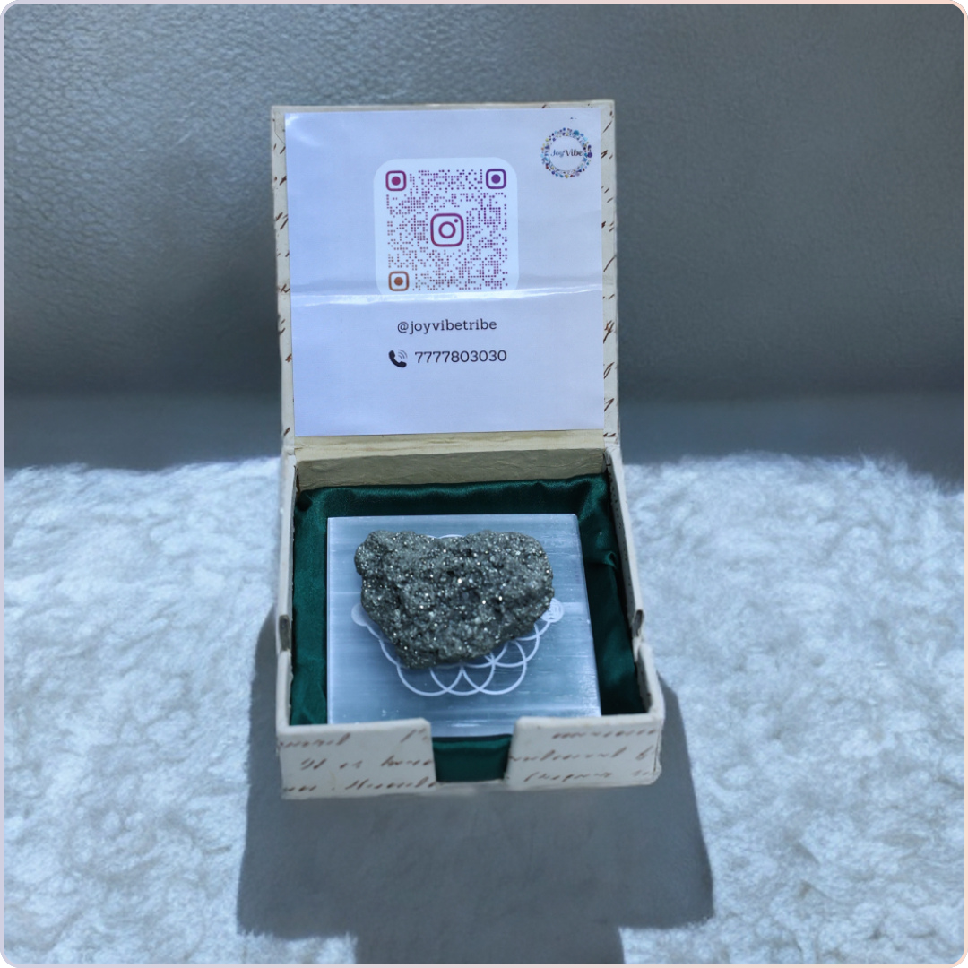 Pyrite Raw Stone with Selenite Plate
