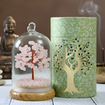 Rose Quartz Wish Tree In Glass Dome