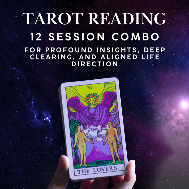 Tarot reading (12 session Combo) - For profound insights, deep clearing, and aligned life direction.